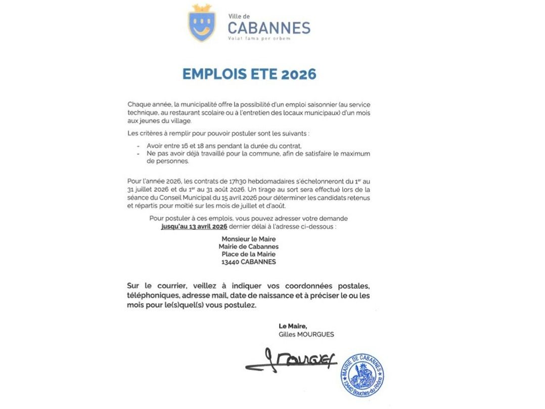 La mairie recrute - Cabannes