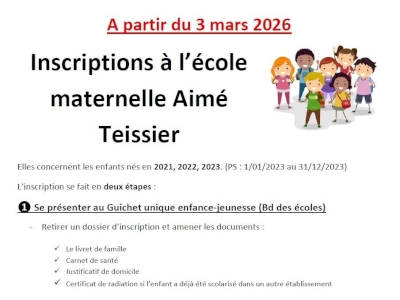 Inscriptions maternelle
