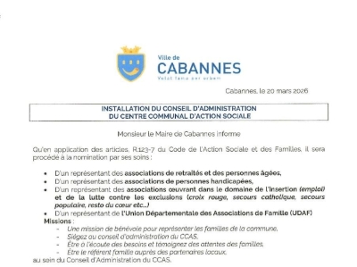 Conseil d'Administration CCAS